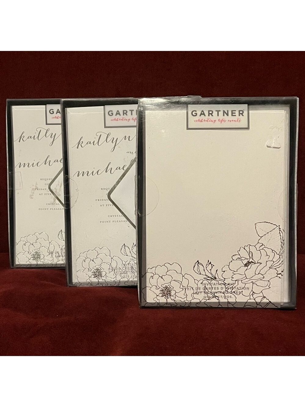 NEW stationary 3 sets 25 cards with silver floral design and envelopes (total 75